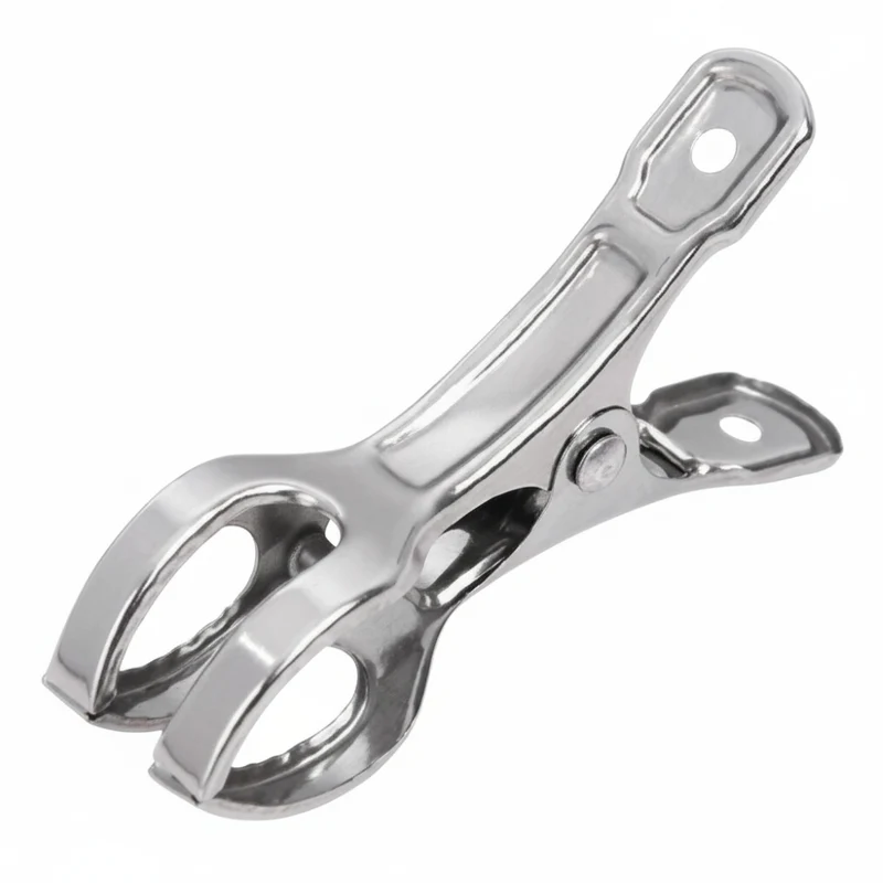 LOT DE 12 PINCES A LINGE INOX 8,5xØ1,9CM