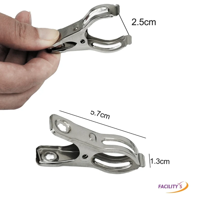 LOT DE 12 PINCES A LINGE INOX 8,5xØ1,9CM