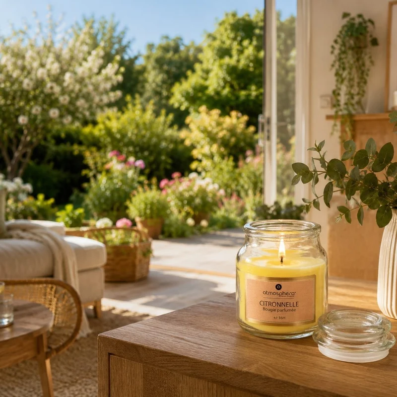 BOUGIE PARFUMEE CITRONNELLE EN VERRE