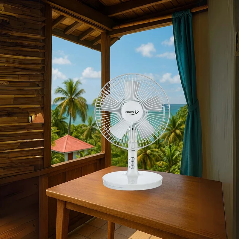 VENTILATEUR 2EN1 SOLAIRE ET ELECTRIQUE DIAM 27CM