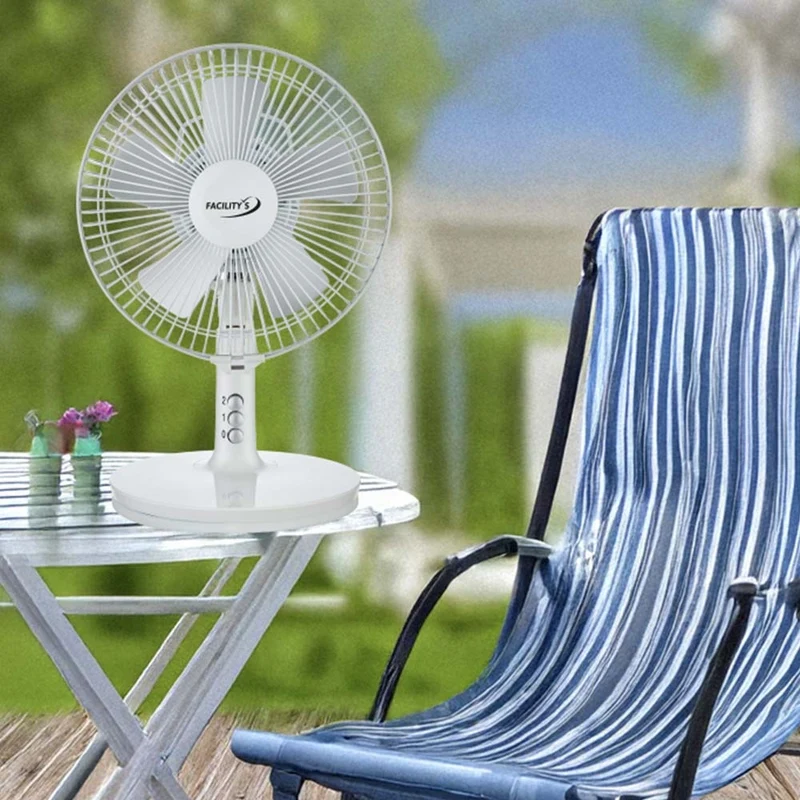 VENTILATEUR 2EN1 SOLAIRE ET ELECTRIQUE DIAM 27CM