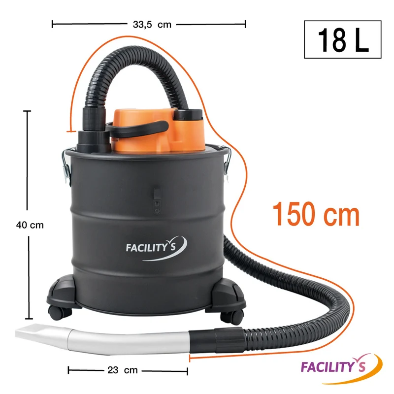 ASPIRATEUR À CENDRES CHAUDES 1200 W 18L