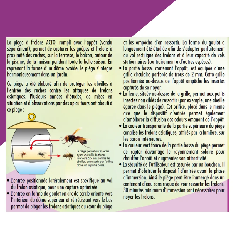 PIÈGE SPÉCIAL FRELONS ASIATIQUES