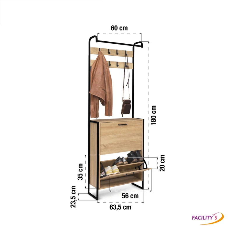 VESTIAIRE 2 PORTES RANGE-CHAUSSURES