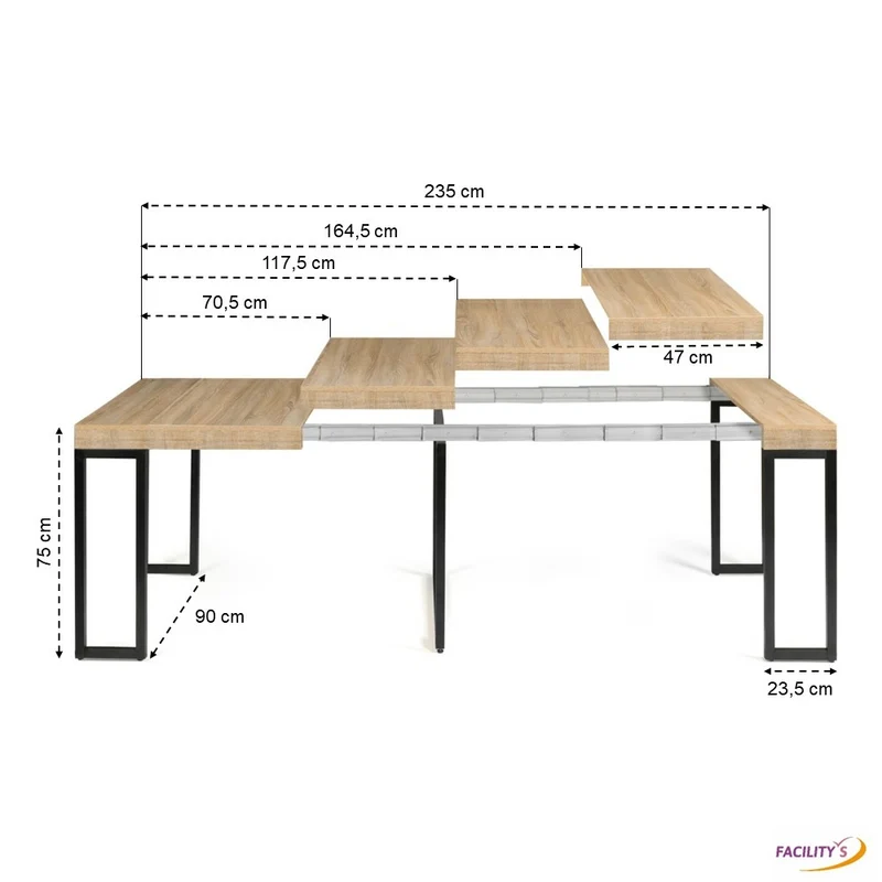 CONSOLE EXTENSIBLE MEMPHIS 235 CM