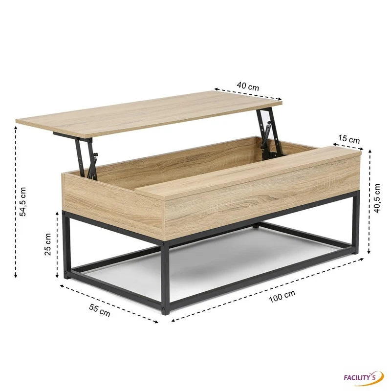 TABLE DE SALON RELEVABLE MEMPHIS