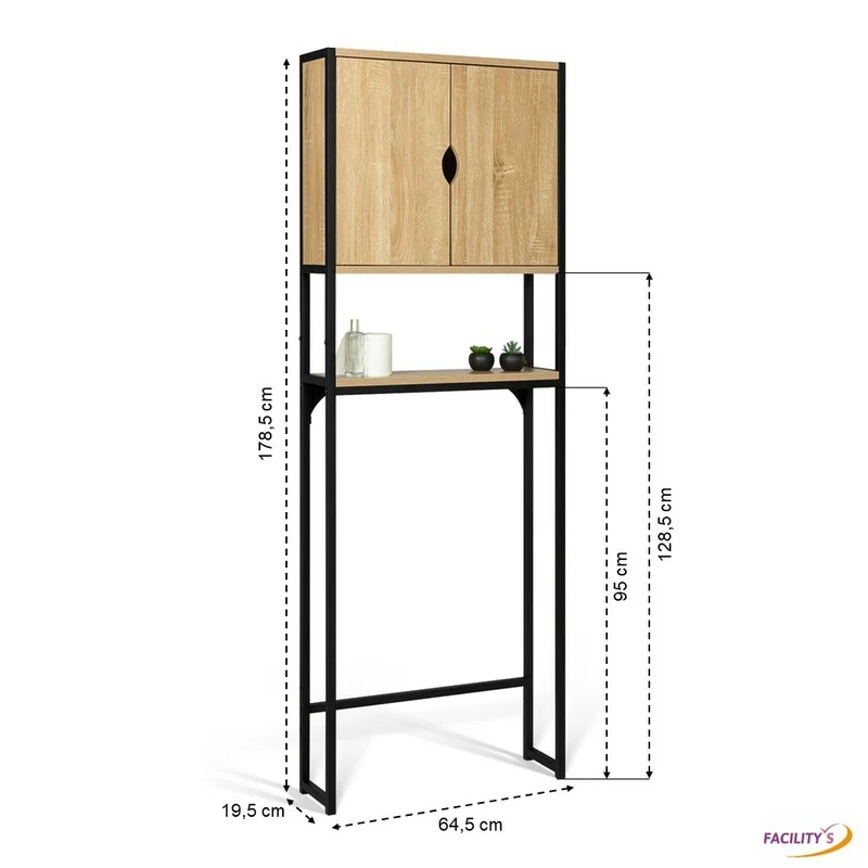 MEUBLE DESSUS WC MEMPHIS AVEC PLACARD
