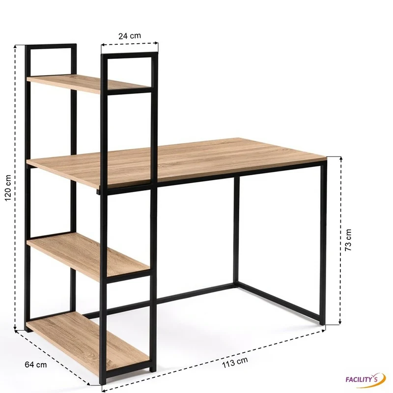 BUREAU MEMPHIS AVEC ÉTAGÈRES