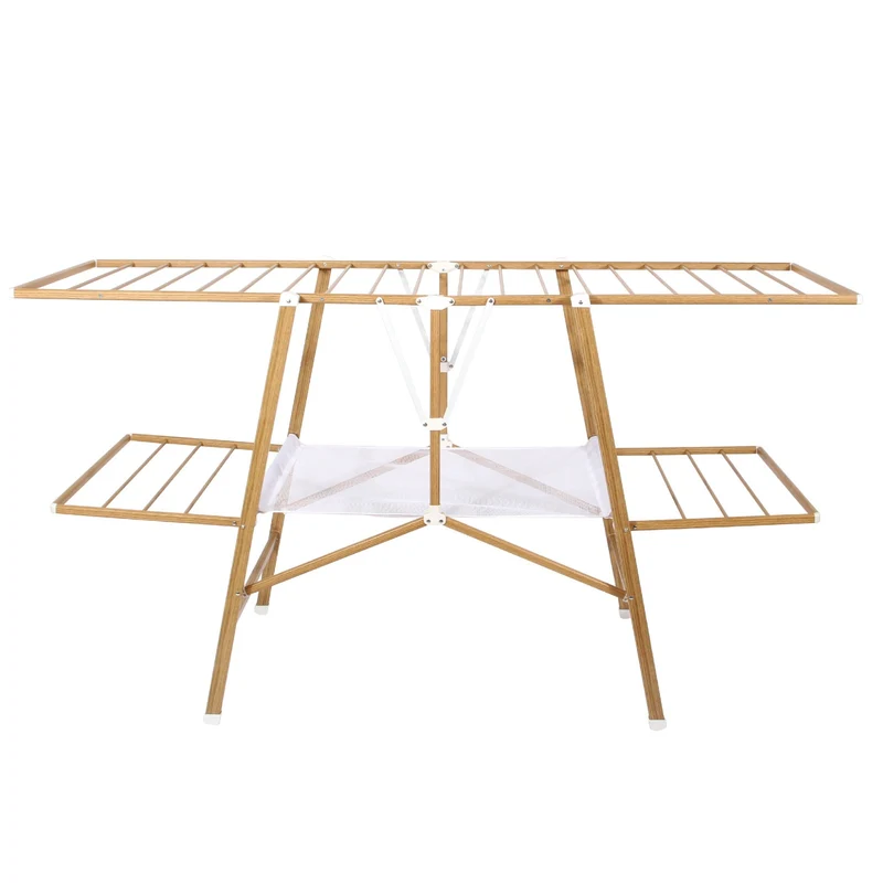 Séchoir à linge pliable étendoir multifonction 20M NAIROBI Couleur bois