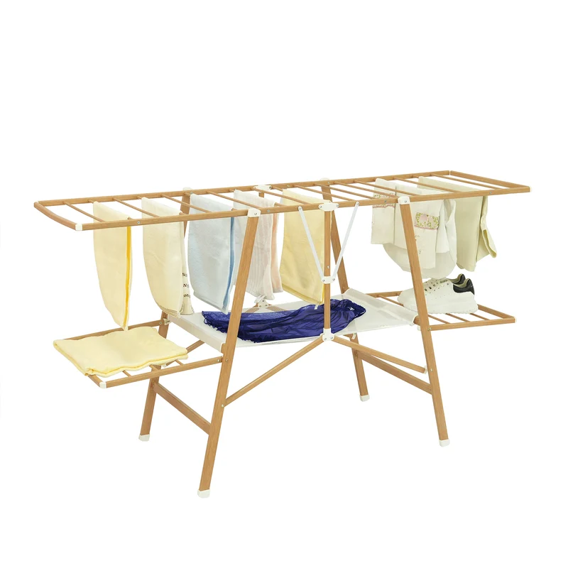 Séchoir à linge pliable étendoir multifonction 20M NAIROBI Couleur bois