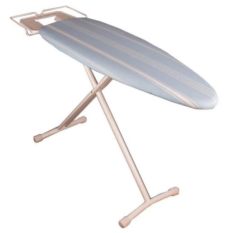 Table à repasser pliable BERMUDE en acier 124x40 cm hauteur réglable jusqu’à 94 cm avec repose-fer et support centrale vapeur