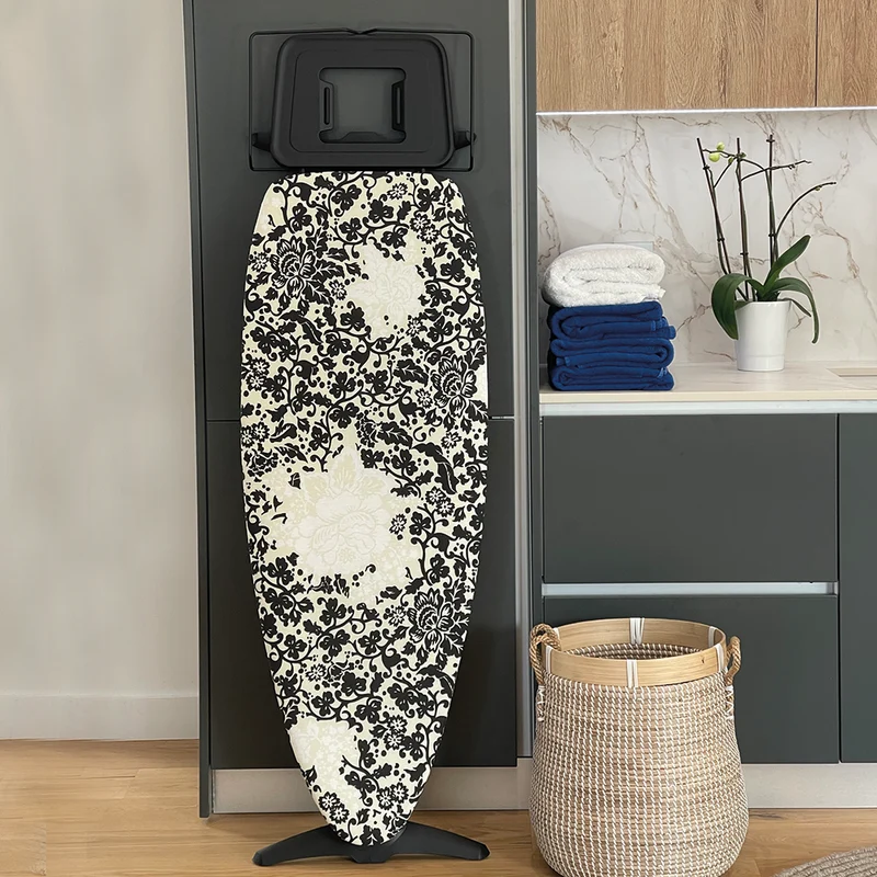 Table à repasser pliable TIFFANY en aluminium 130x47 cm hauteur réglable jusqu’à 100 cm avec repose-fer et support centrale vapeur