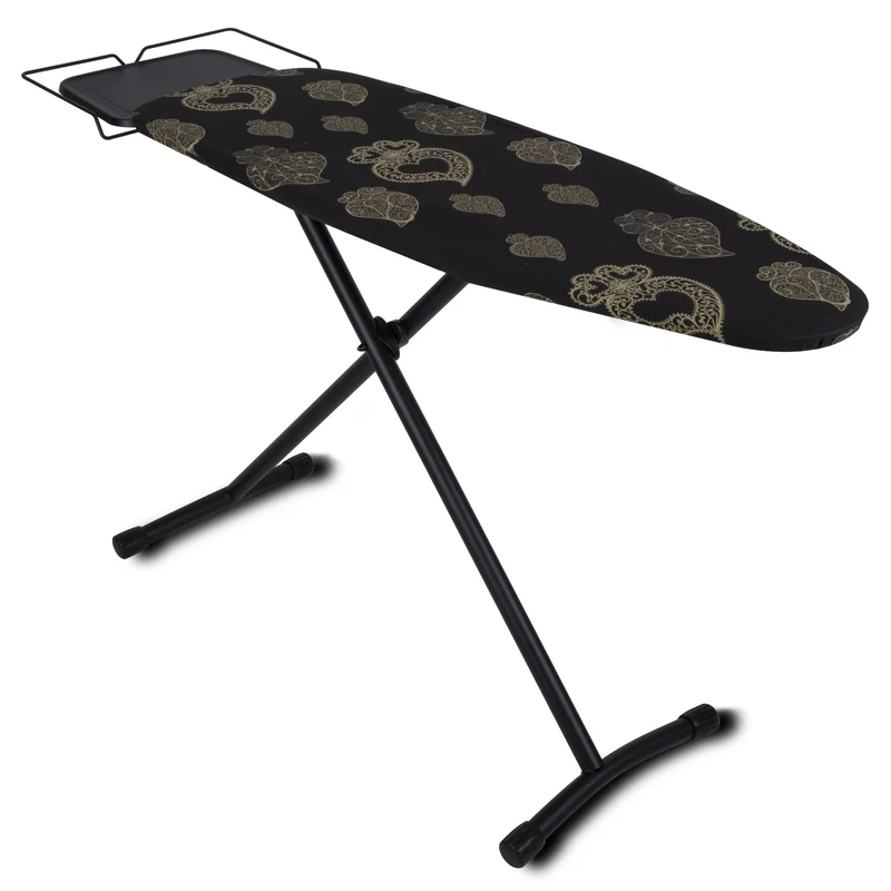 Table à repasser pliable UTAH en acier 125x41 cm avec repose fer et support centrale vapeur, housse coton, hauteur réglable, stable et pratique