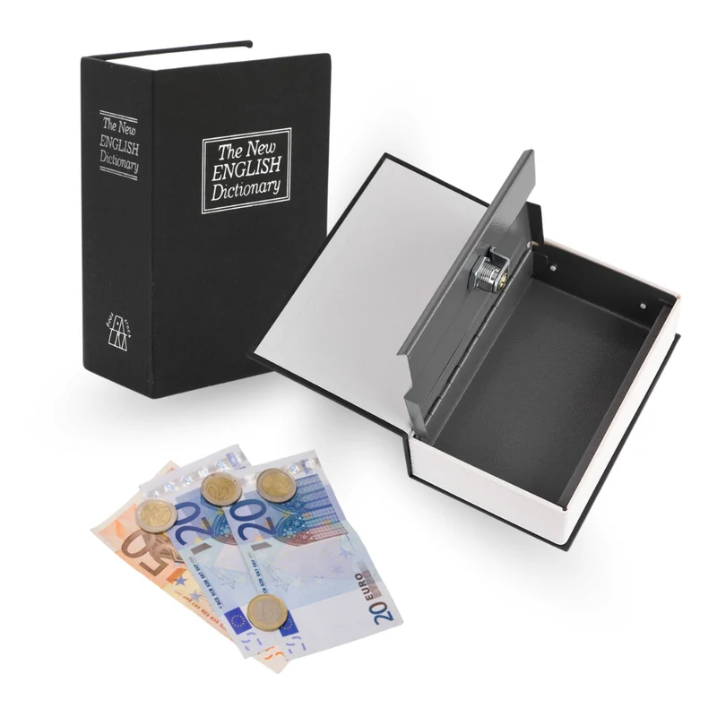 Sterla Boekkluis – Discrete Geldkluis in Boekvorm – Veilig Geldkistje Met Sleutel – Compact Ontwerp 18 x 12 x 6 cm – Zwart