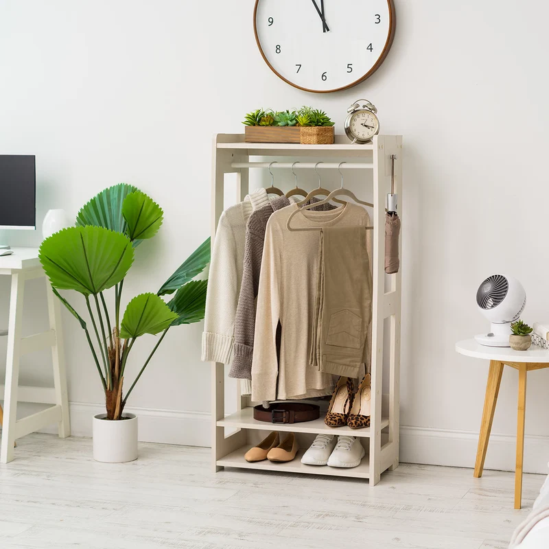 Wood Garment Rack - Compact