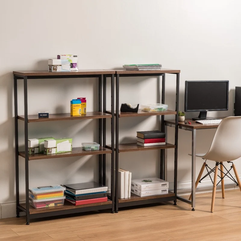 Wood and Metal Shelf - 4 Tier - Tall Wide