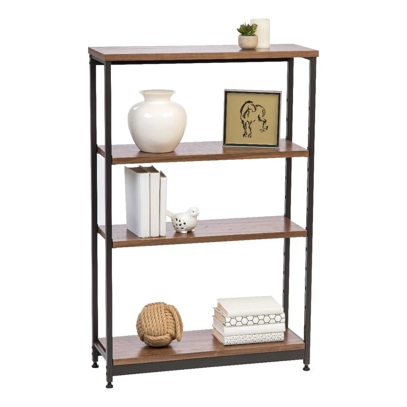 Wood and Metal Shelf - 4 Tier - Tall Wide