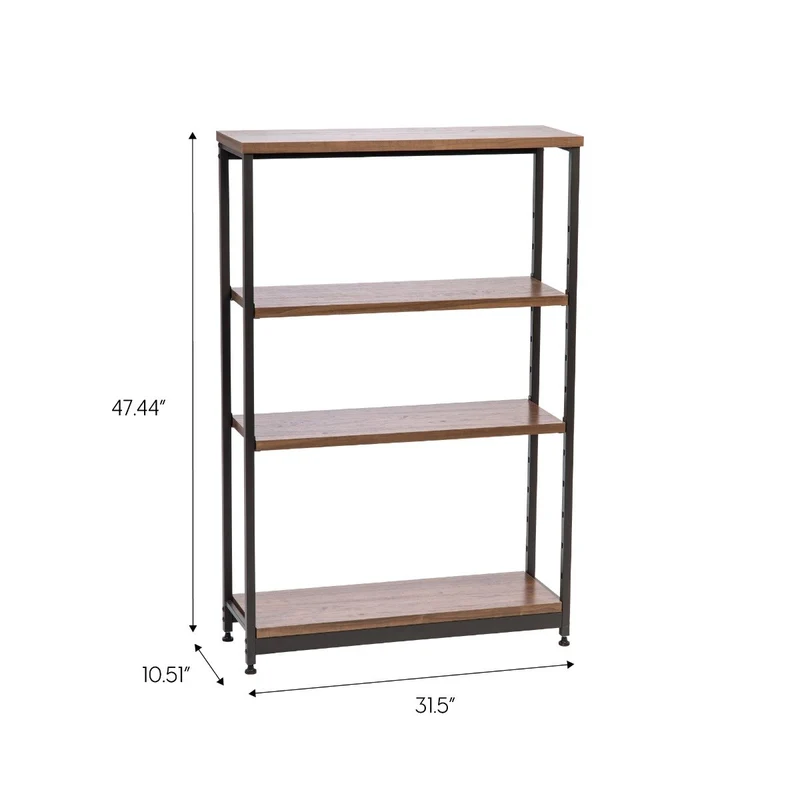 Wood and Metal Shelf - 4 Tier - Tall Wide