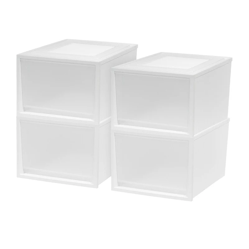 Stacking Storage with Drawer - Nested 4 Pack - 42 QT