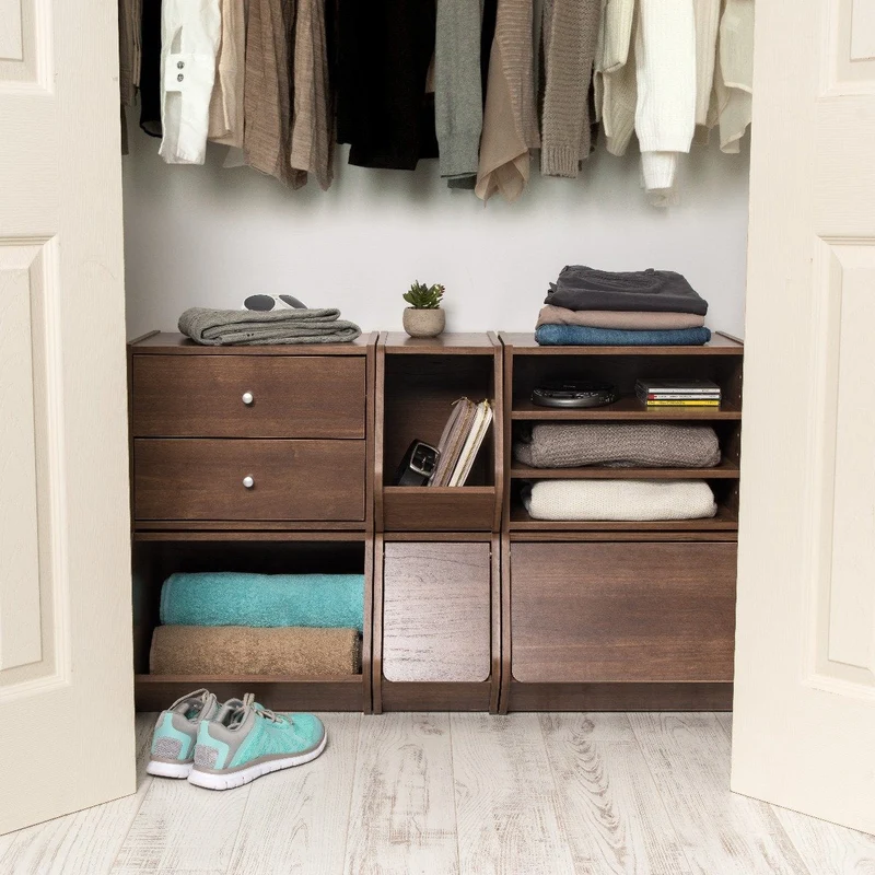 Modular Wood Stacking Box with Drawers