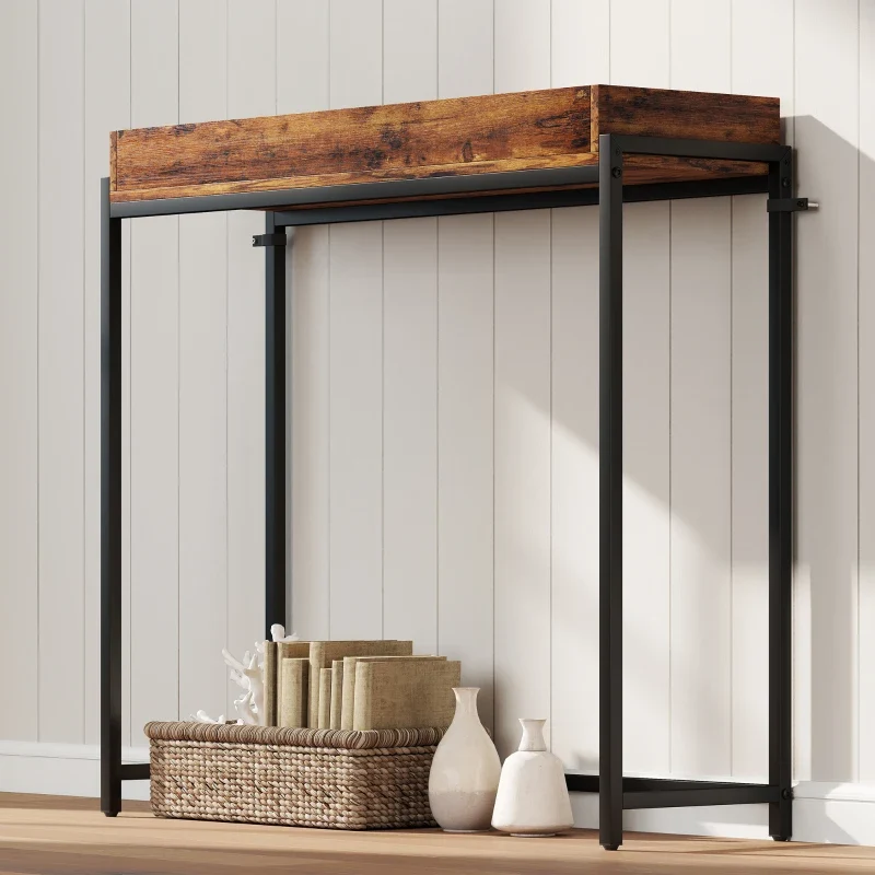 Nancy's Patti Sidetable - Consoletafel - Bijzettafel - Bruin / Zwart - ± 100 x 30 x 90 cm