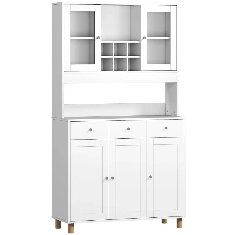 Nancy's Paterno Keukenkast - Opbergkast - Buffetkast - Wit - 100 x 40 x 180 cm