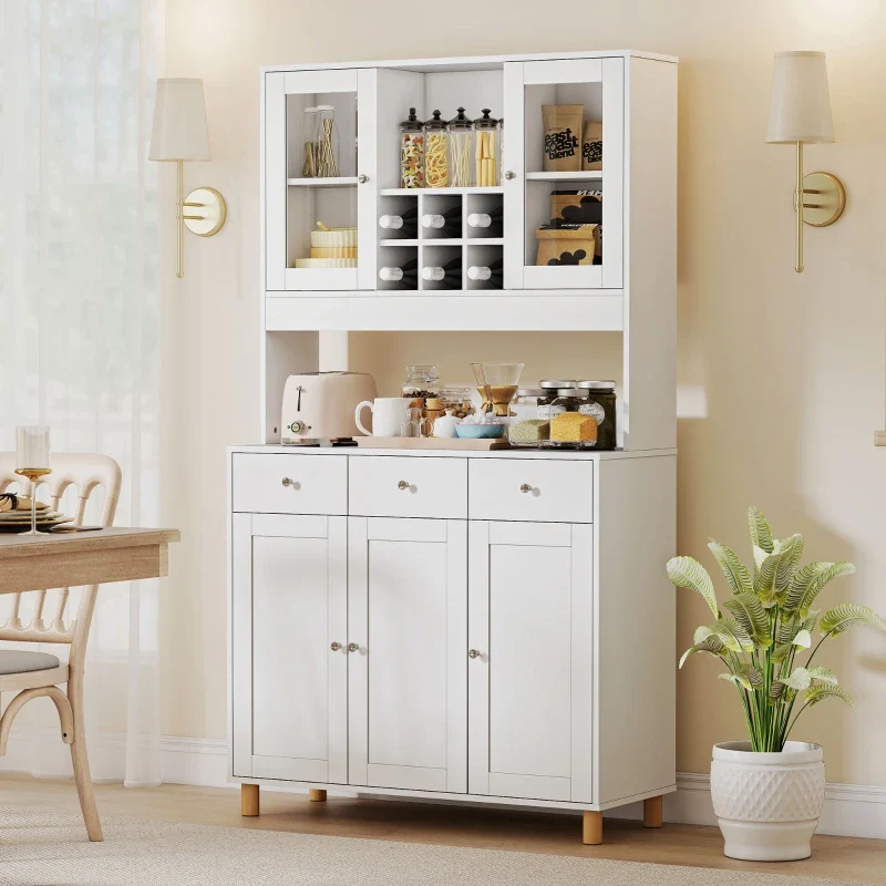 Nancy's Paterno Keukenkast - Opbergkast - Buffetkast - Wit - 100 x 40 x 180 cm