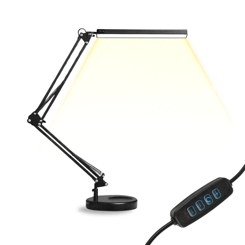 Verstelbare LED Bureaulamp - 3 Lichtstanden - Flexibele Bureau Lamp Dimbaar - Verstelbaar - Met Poot - Zwart (Tweede kansje)