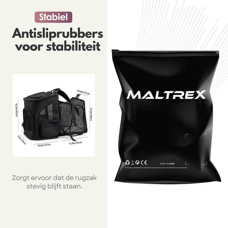 Uitklapbare Honden- en Katten Rugzak - Tot 8kg - Comfort, Veiligheid en Ruimte voor Jouw Huisdier - Draagtas 40 x 33 x 26 cm - Zwart