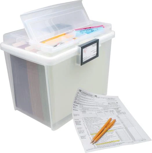 File Box (Letter) with Handle and Organizer, WeatherPro™ - 19 QT - Gasket Box