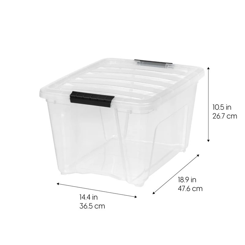 Stack & Pull® Storage Box - 32 QT Clear 4 Pack