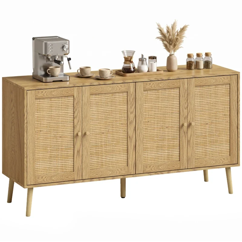 Nancy's Telve Dressoir - Opbergkast - Sideboard - Boho Stijl - Natuurlijk hout - 140 x 40 x 75 cm
