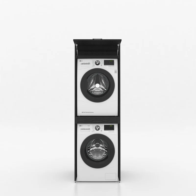Droger op wasmachine kast 1 delig - 67x205x67cm – Zwart Eiken