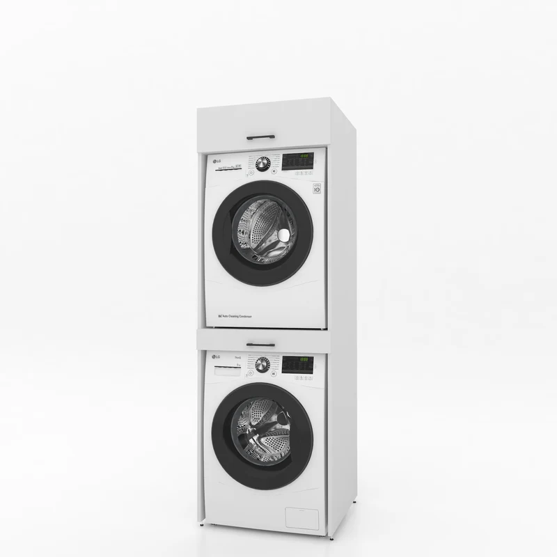 Droger op wasmachine kast 1 delig - 67x205x67cm – Wit