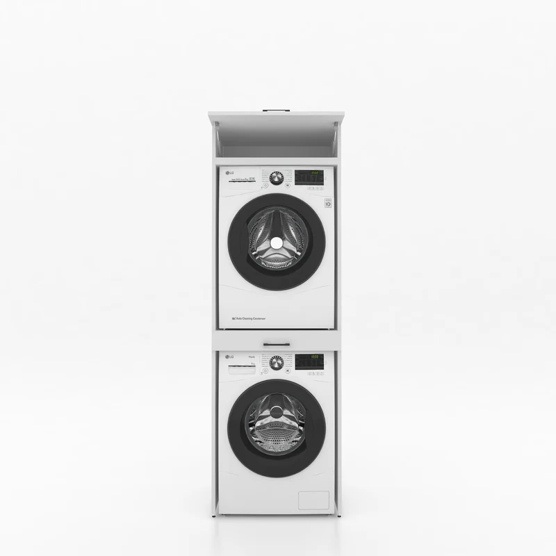 Droger op wasmachine kast 1 delig - 67x205x67cm – Wit