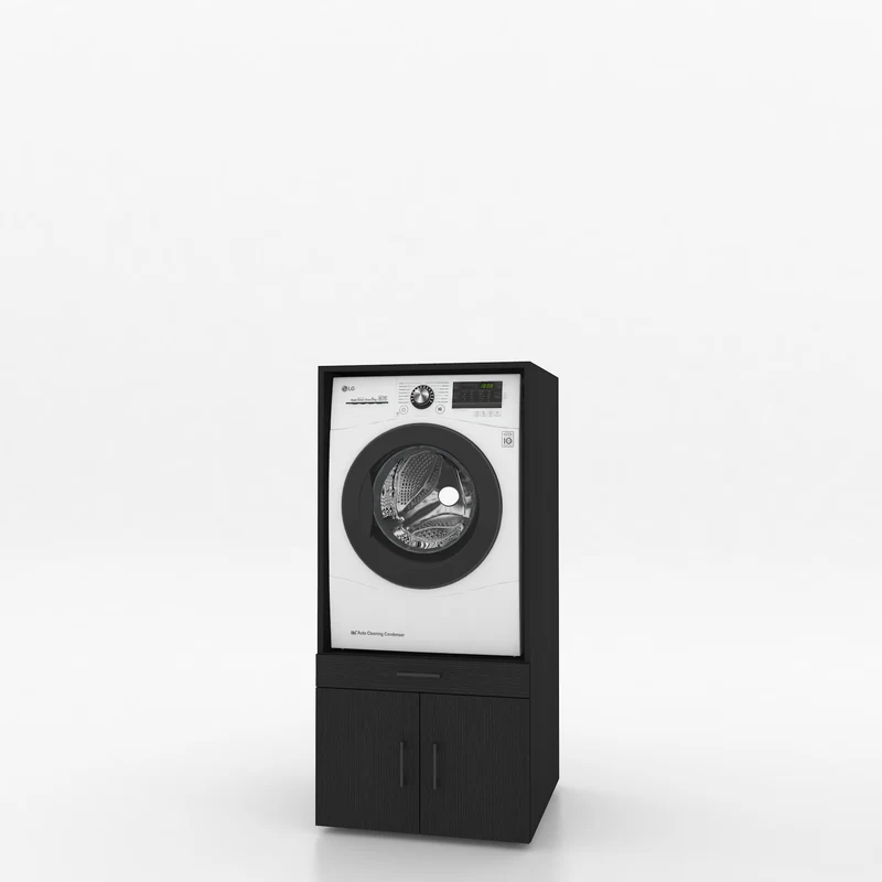 Wasmachinekast 1 delig - 67x145x67cm – Zwart Eiken