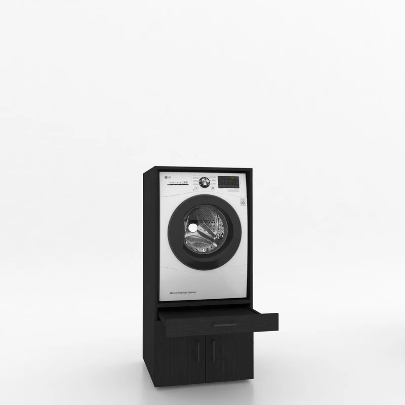 Wasmachinekast 1 delig - 67x145x67cm – Zwart Eiken