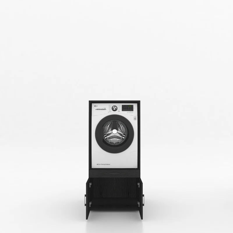 Wasmachinekast 1 delig - 67x145x67cm – Zwart Eiken