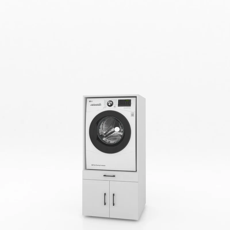 Wasmachinekast 1 delig - 67x145x67cm – Wit