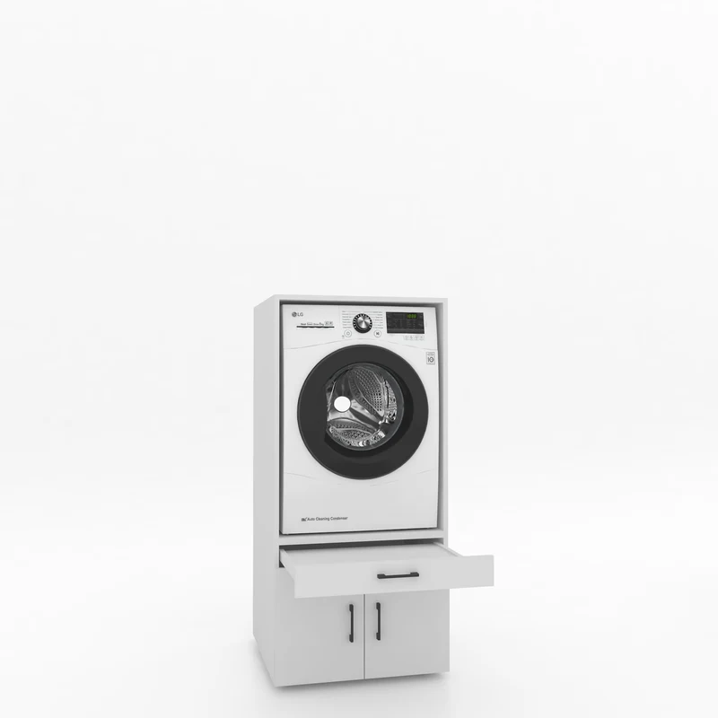 Wasmachinekast 1 delig - 67x145x67cm – Wit
