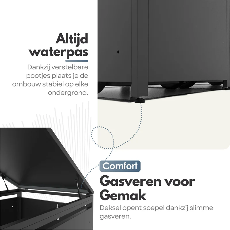 Kastrex Container Ombouw Kast - Voor 1 Kliko - Weerbestendig & Onderhoudsvrij - Gecoat Staal
