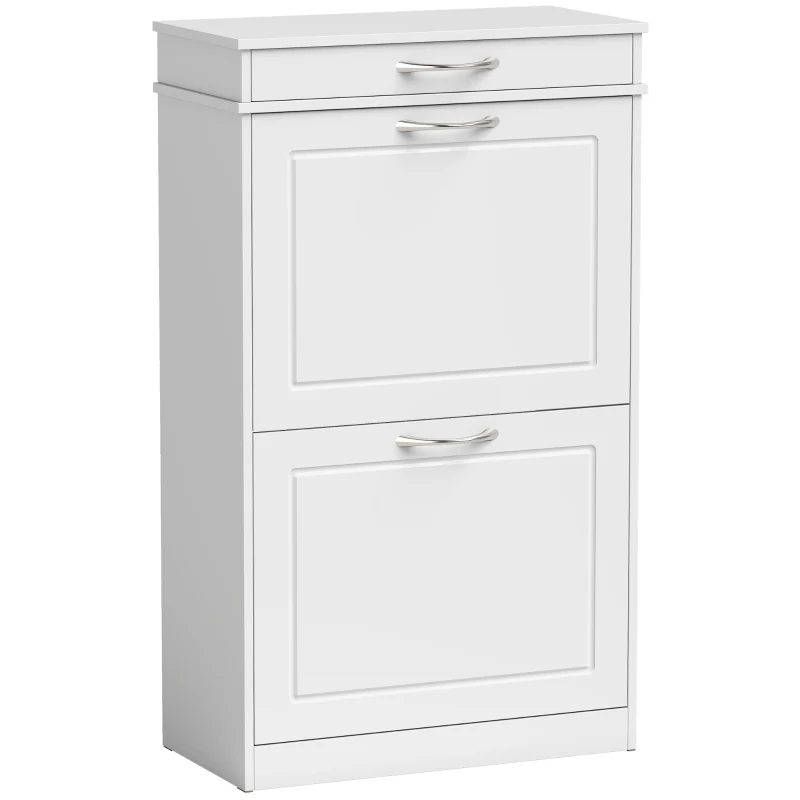 Nancy's Telese Schoenenkast - Opbergkast voor schoenen - Verstelbare indeling - Wit - MDF - ± 55 x 25 x 90 cm