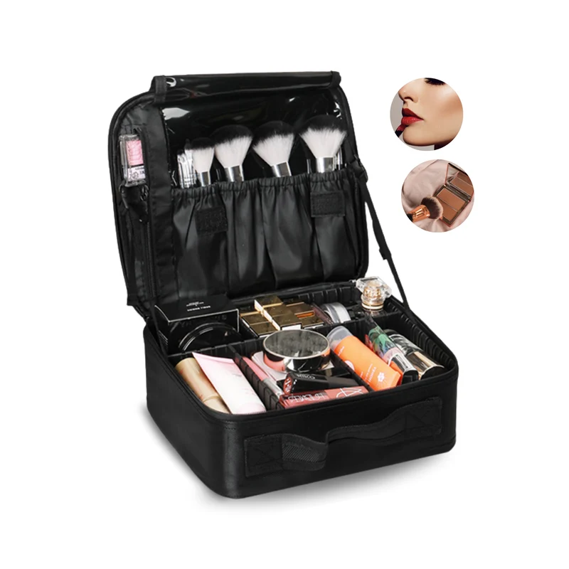 Luxe Make-up Tas – Beautycase met Verstelbare Vakken - Handzaam Formaat - Ideaal voor Reizen – Zwart
