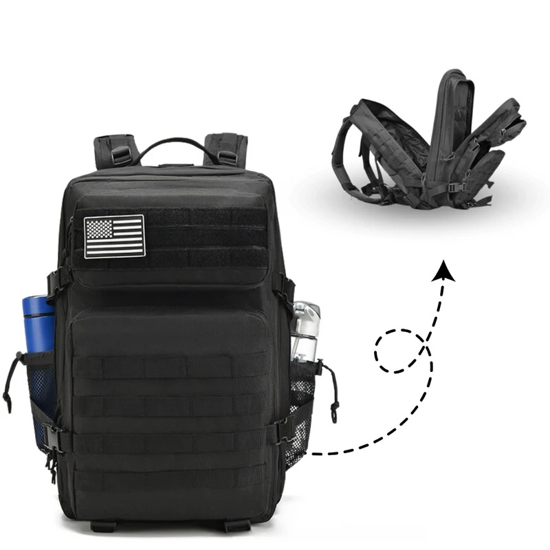 Tactische Militaire Rugzak 45L – Waterafstotende Backpack met Laptopvak voor Outdoor en Avontuur - Zwart