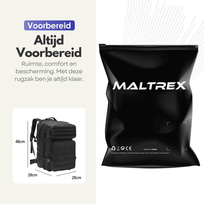 Tactische Militaire Rugzak 45L – Waterafstotende Backpack met Laptopvak voor Outdoor en Avontuur - Zwart