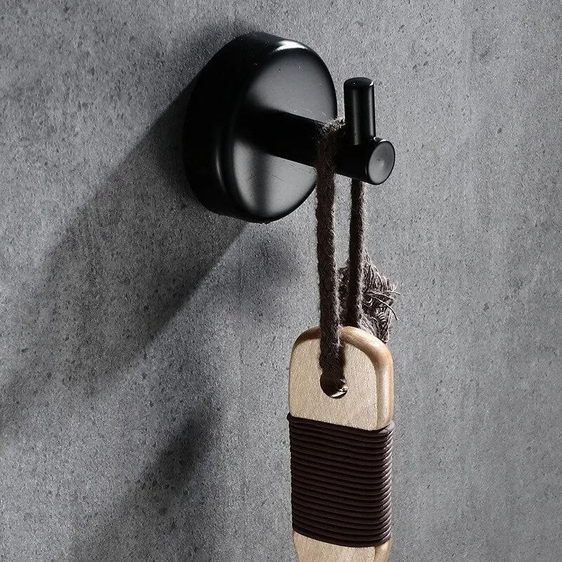 Crochet Porte Manteau Petit Rond Noir (x2)