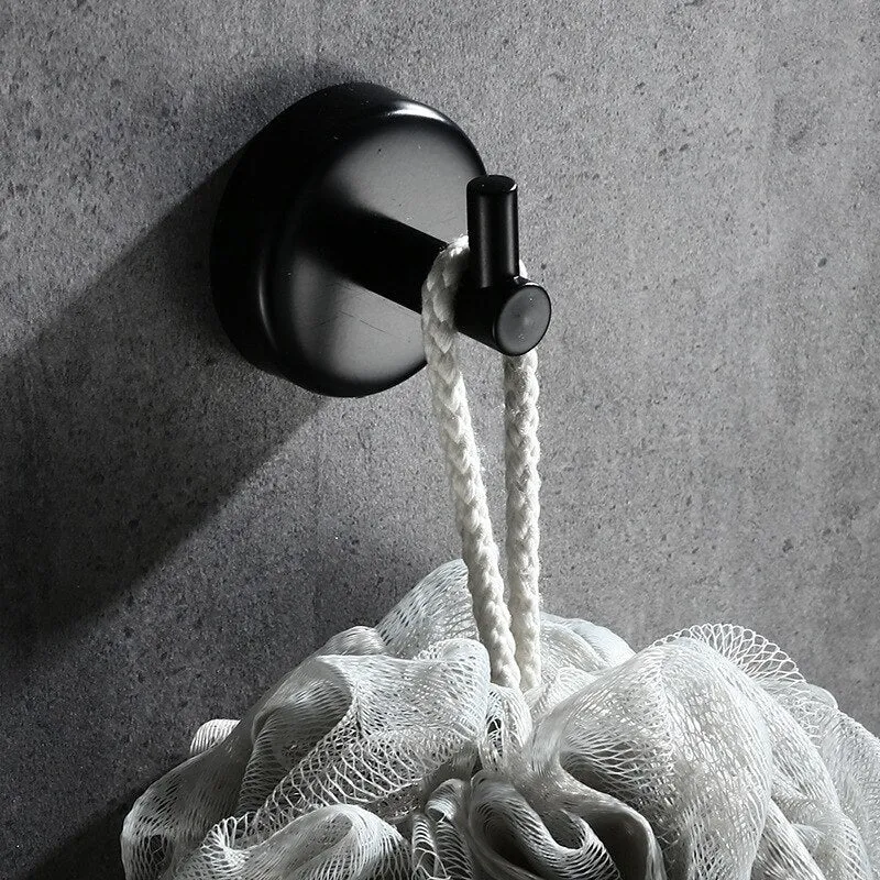 Crochet Porte Manteau Petit Rond Noir (x2)