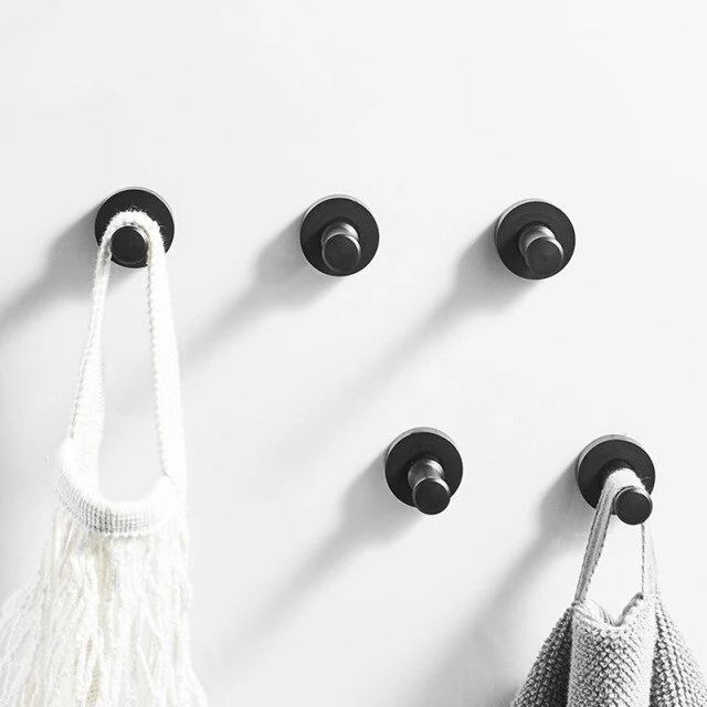 Crochet Porte Manteau Vérin Noir 5 Pièces