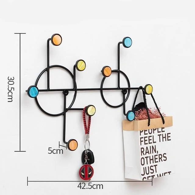 Porte Manteau Mural Asymétrique Coloré