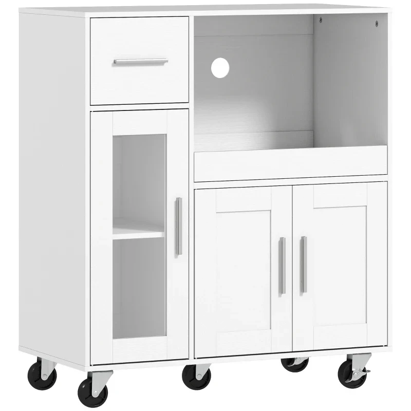 Nancy's Pasturo Keukenkast - Opbergkast - Keukentrolley - Wit - ± 80 x 40 x 90 cm